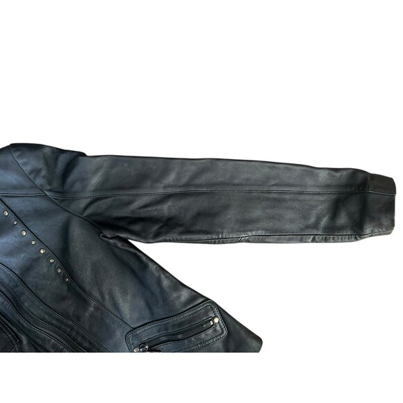 Ying Ying of Nevada Black Leather Jacket Studded Sz S Grunge Goth Y2K Rare Biker - Picture 10 of 16